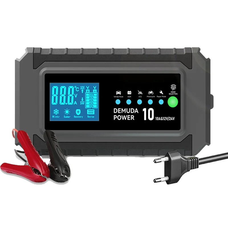 

NNR-12V 10A Automotive Battery Charger 24V 5A Car Battery Charger Fast Charging for GEL WET Lead Acid LCD EU Plug