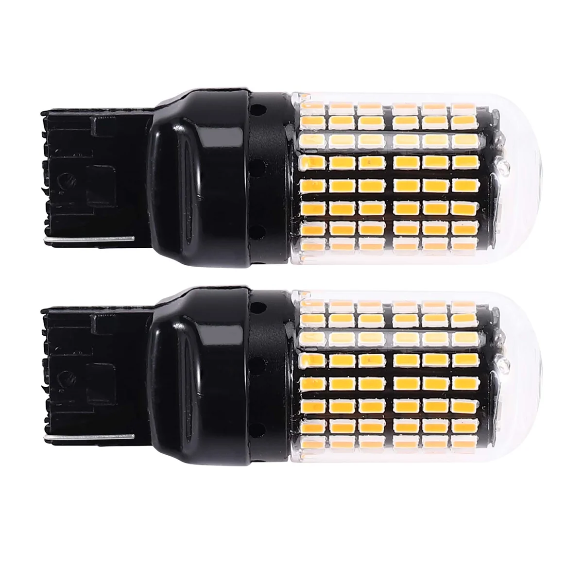 2X 7440 Canbus Super Bright Error Free LED Bulb T20 W21W 144 SMD Amber for Reverse Tail Turn Signal Light