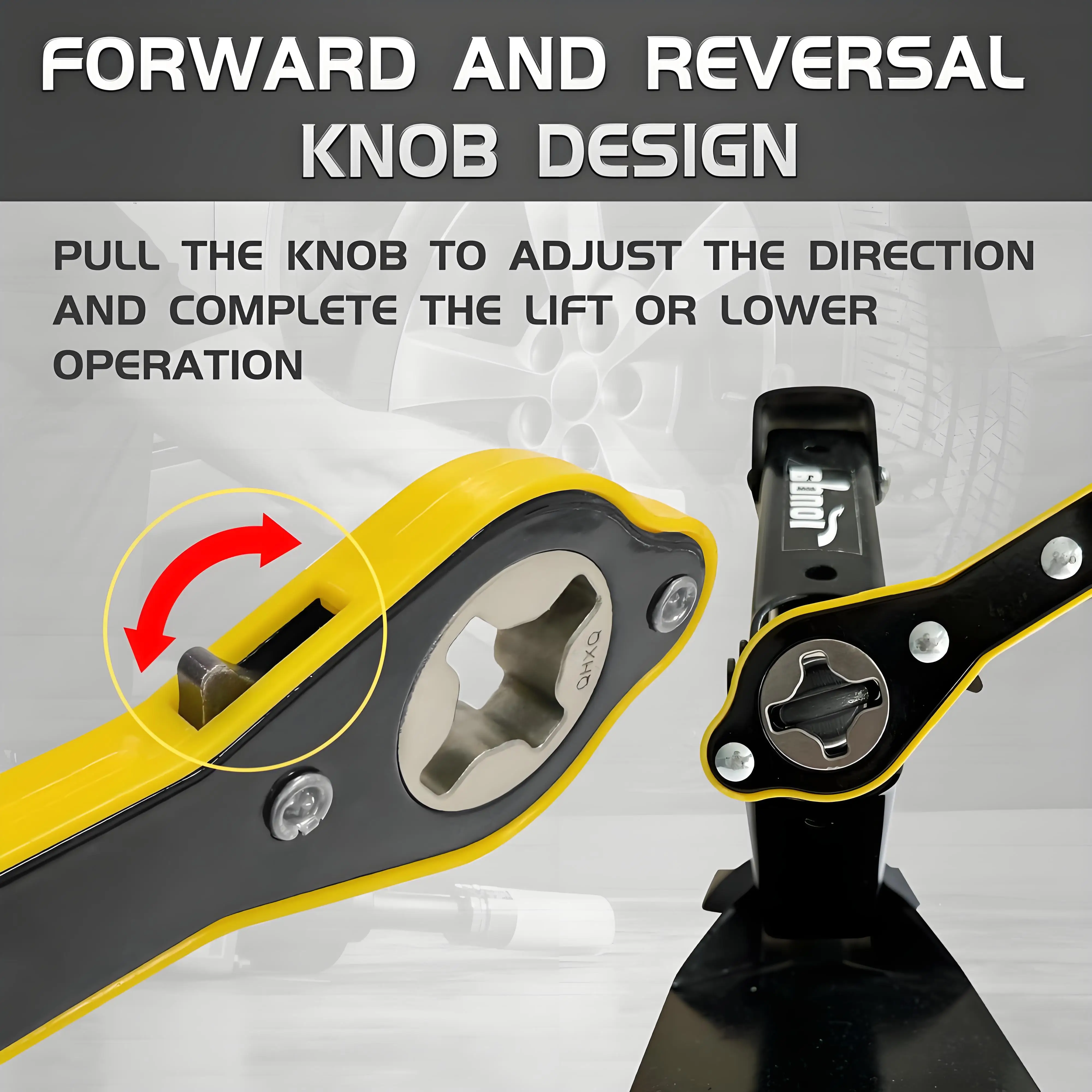 مفتاح ربط بسقاطة شديد التحمل مع 360 درجة °   مقبض دوار، أداة إصلاح تلقائية للأمام/الخلف بدون جهد - أداة يدوية مريحة