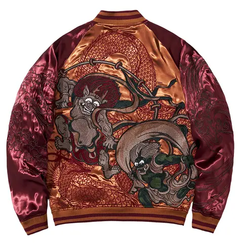 Mens Baseball Jackets Hip Hop Japanese Anime Demon Embrodiery Bomber Coats Streetwear Harajuku Motorcycle Jacket Clothing