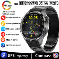 Original Huawei WATCH GT5 Pro Military GPS Smart Watch Men Full Touch Screen Sport Fitness Health Test NFC Voice Call SmartWatch