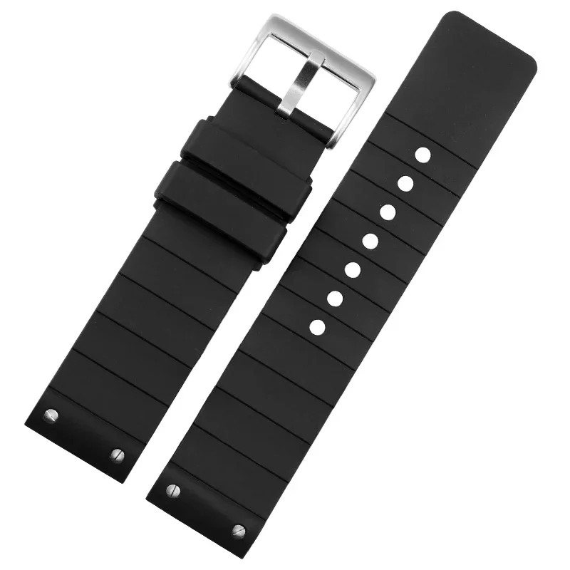 Rubber Watch Strap for Cartier Santos Sandoz Santos 100 Men\'s Women\'s Silicone Watchband 23mm