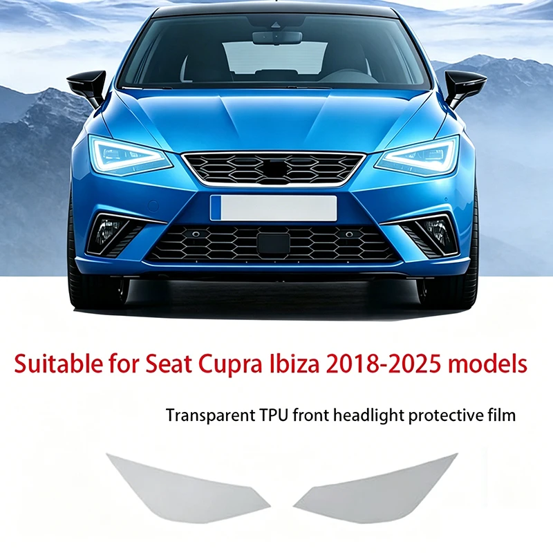 

Fit For Seat Cupra Ibiza 2018-2025 Transparent Smoked Black TPU Headlight Film Pre Cut Anti Scratch Full Coverage Protective Vin