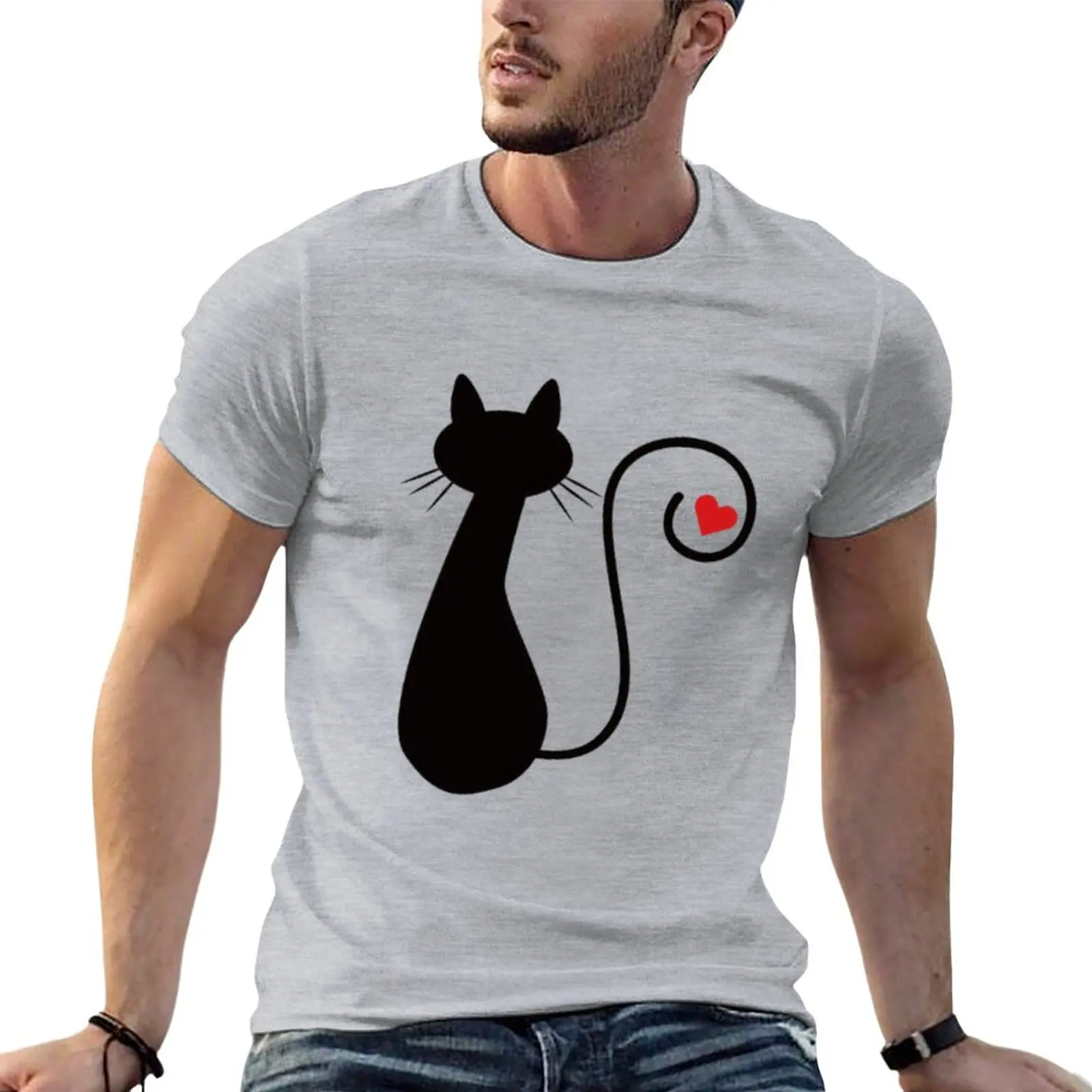 

Black Cat T-Shirt new edition graphics quick drying hippie clothes slim fit t shirts for men