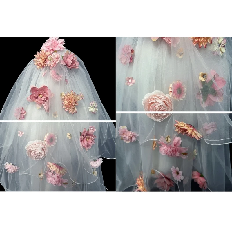 Charm Tulle Bridal Veils Adjustable Length Veils Comfortable Wedding Veils for Fashion Bride and Bridal Photography