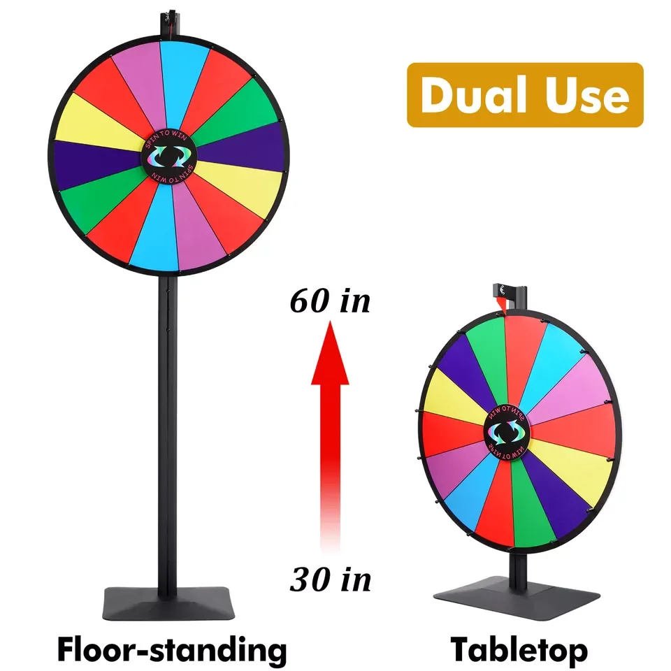 High-quality PVC Promotional Spinning Game Wheel Fortune Custom Printing Big Lucky Prize Wheel Outdoor Sales!