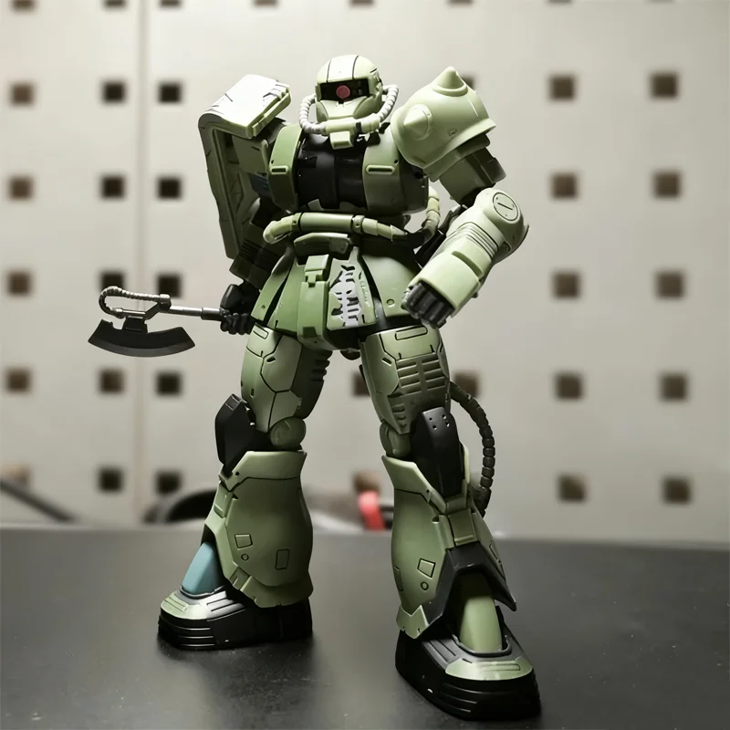 Battle Damaged Green Zaku II Cucuruz Doan'S Island HG1/144 Mech Assembly Model Kit Action Figure Desktop Dekoration Puppe Junge Spielzeug
