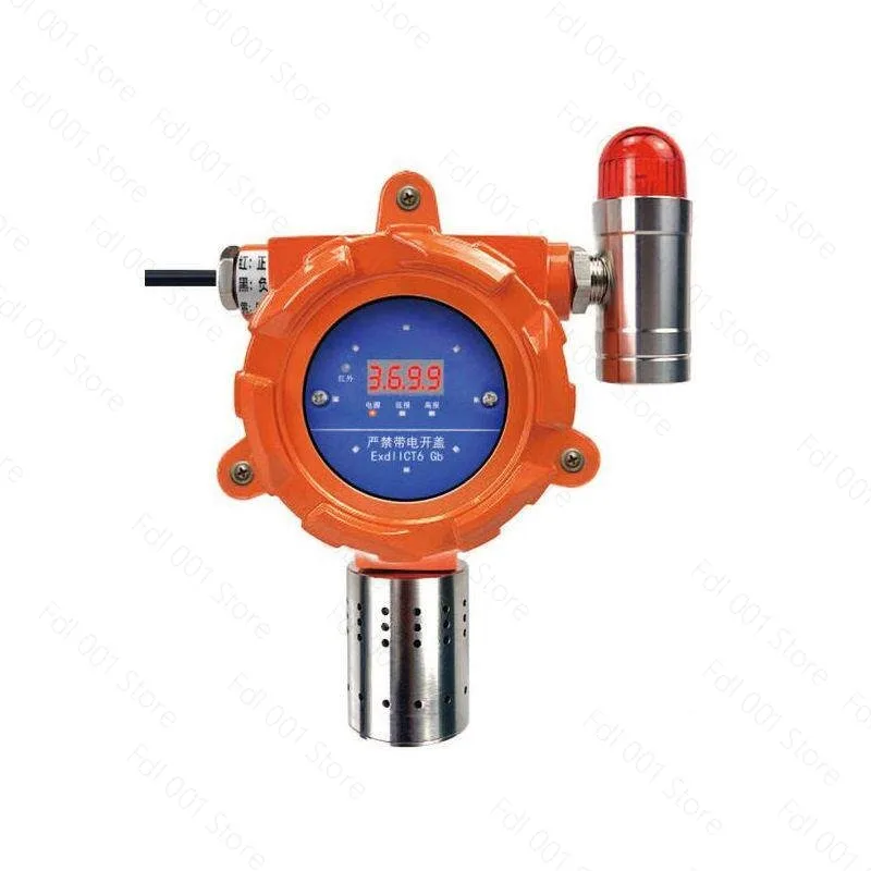 Industrial Fixed Point Gas Detector With Audible Visual Alarm Digital Display Toxic Combustible Gas Leak Detection Transmitter