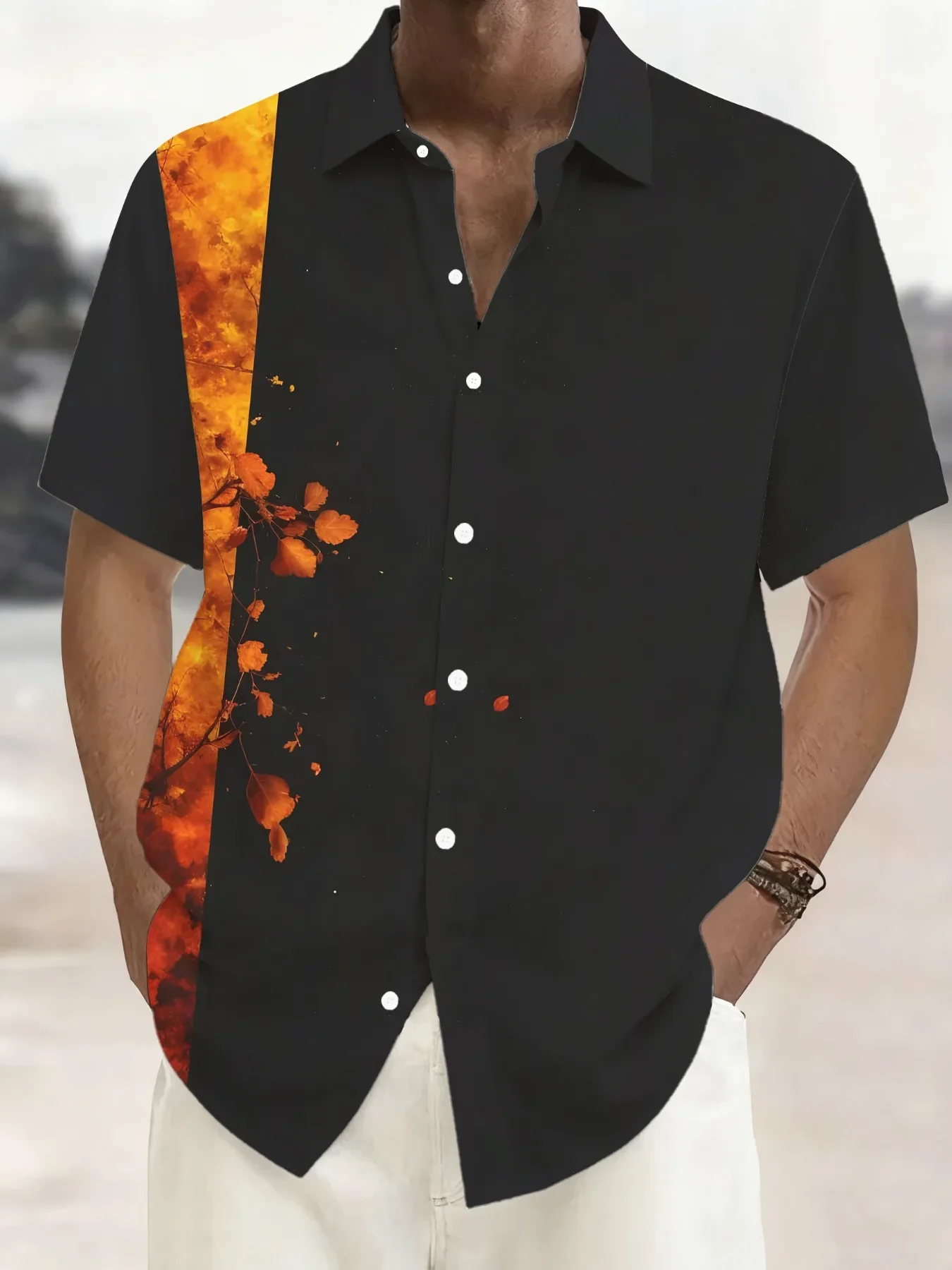 

Summer High Street Graphic Print Men's Hawaiian Shirt Casual Man Short Sleeve Oversized Beach Shirt Fashion Streetwear Tops