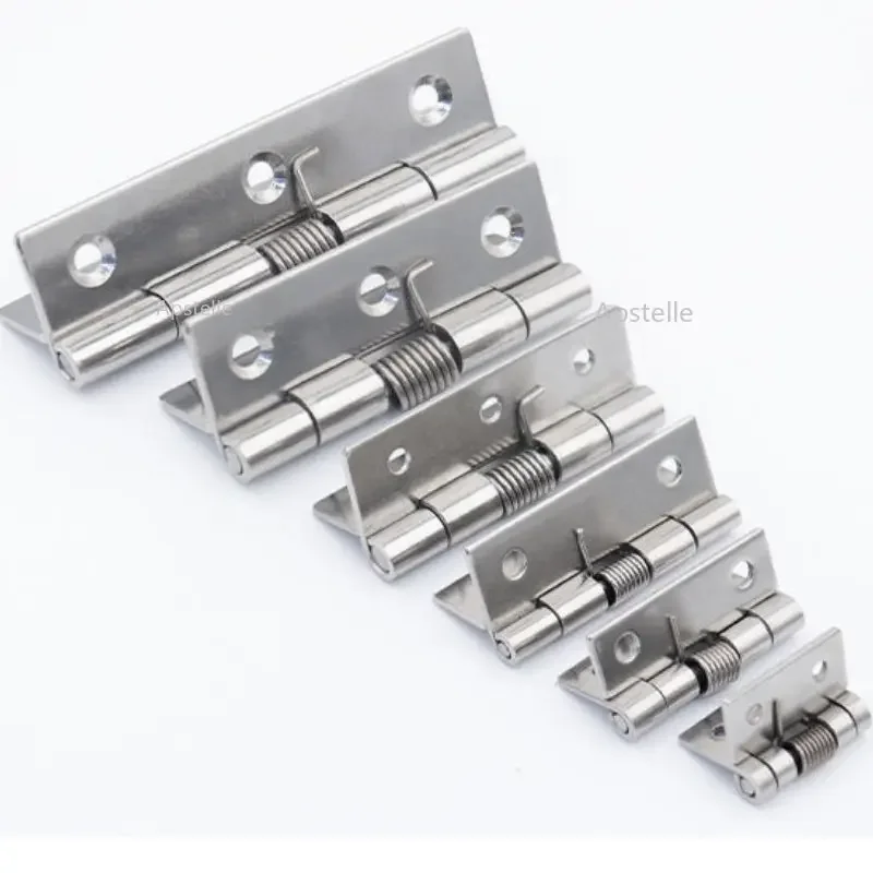 Spring Door Hinge Self Closing Stainless Steel Hardware 1/1.5/2/2.5/3/4Inch For Windows Cabinets Jewelry Boxes Door Hinges