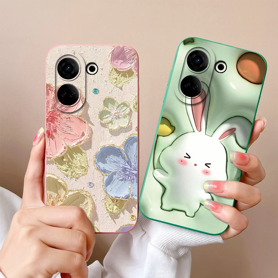 Cases For Tecno Camon 20 Pro 20Premier Phone Soft Slim Case Liquid Silicone Anti Slip Cute Chubby Boy Girl Back Cover Funda Capa