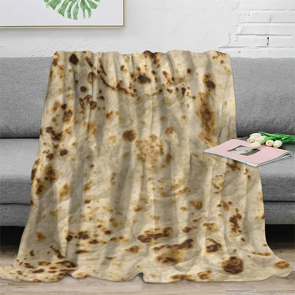 A Soft And Warm Blanket with a Texture Resembling Burritos And Corn Tortillas—Ideal for Home Decor, Sofas, Beds, Offices, Campin