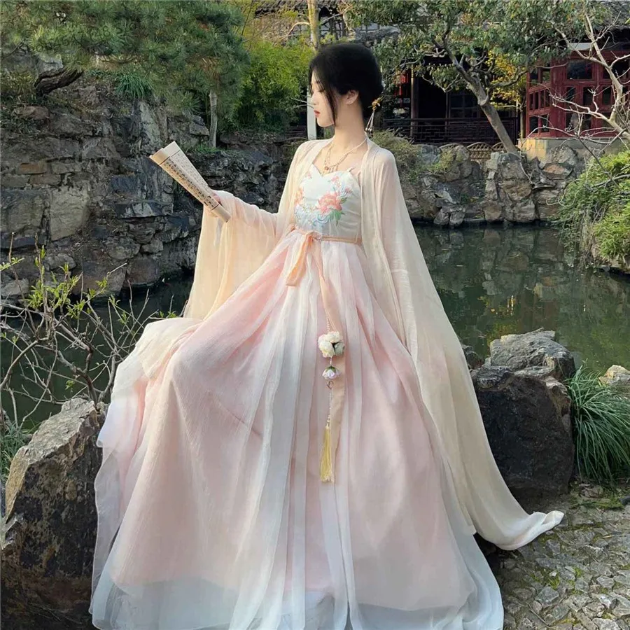 t Hanfu Dress Set Cosplay Fairy Costume Dress Tang Dynasty Traditional Women Vintage Princess Dance Robes Chinese Style Elegan