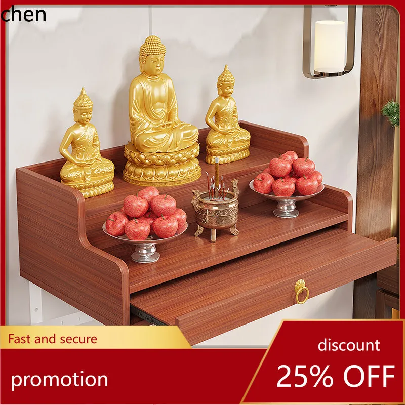 

Cz god of wealth cabinet wall-mounted altar display rack cabinet altar for home shrine wall cabinet buddha table