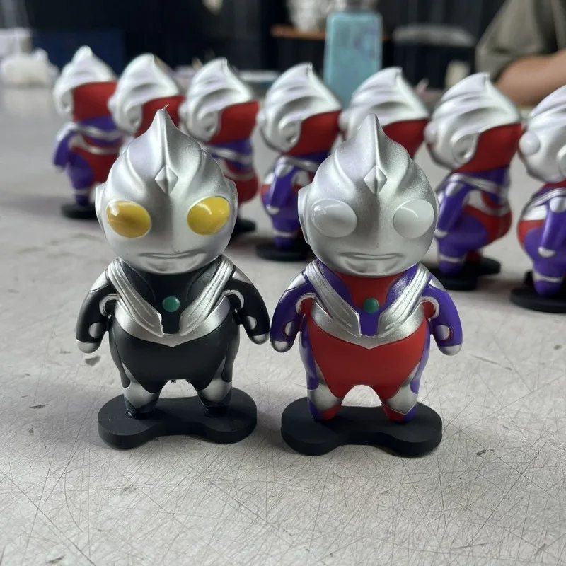 Ultraman Anime Figuur Tiga Model Q Versie Leuke Auto Ornament Desktop Decoratie Kinderspeelgoed Geschenken