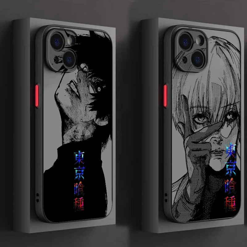 T-Tokyo G-Ghoul Cool Art Frosted Translucent For Apple iPhone 15 14 13 12 11 XS XR X 8 7 SE Pro Max Plus Mini Back Phone Case