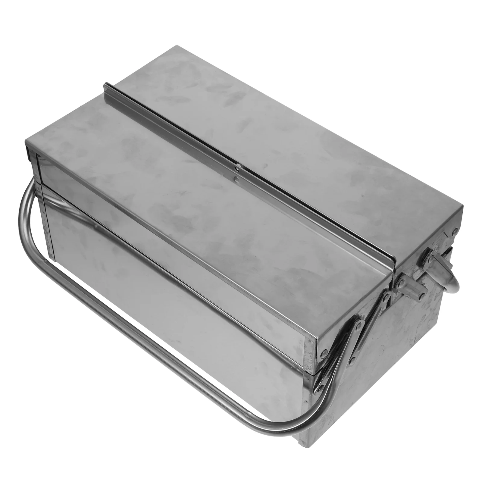 

Storage Bins Toolbox Portable Daily Use Organizer Wear-resistant Case Stainless Steel Folding Multifunction Container Office