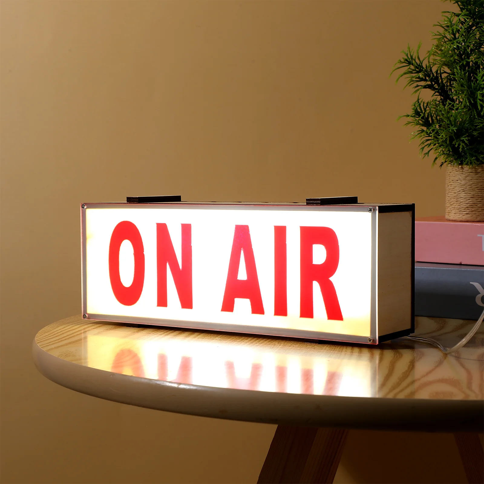 Massief houten LED-lichtbord Duurzaam decoratief plastic lamp Opname waarschuwingsbord Thuiskantoor Bar Studio Wandverlichting Ornament