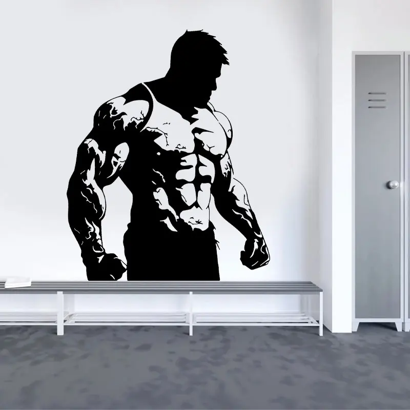 Gym Wall Decals Monster Body Fitness Workout Bodybuilding Poster Wall Sticker Motivation CrossFit Sign Home Gym Wallpaper G187
