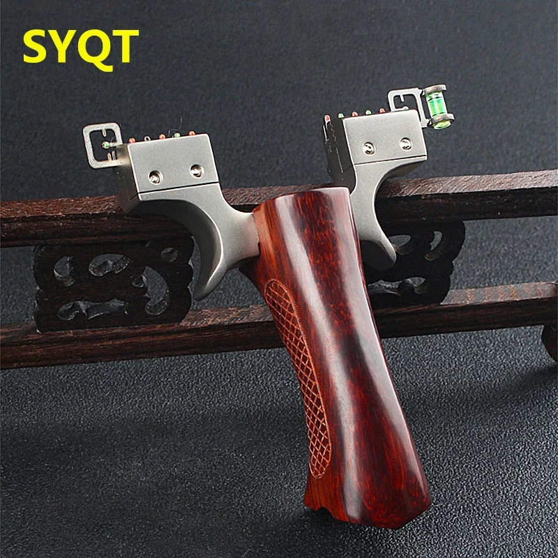 New Product Slingshot High Precision Wooden Flat Leather Bullet Professional Outdoor Hunting Competitive Catapult