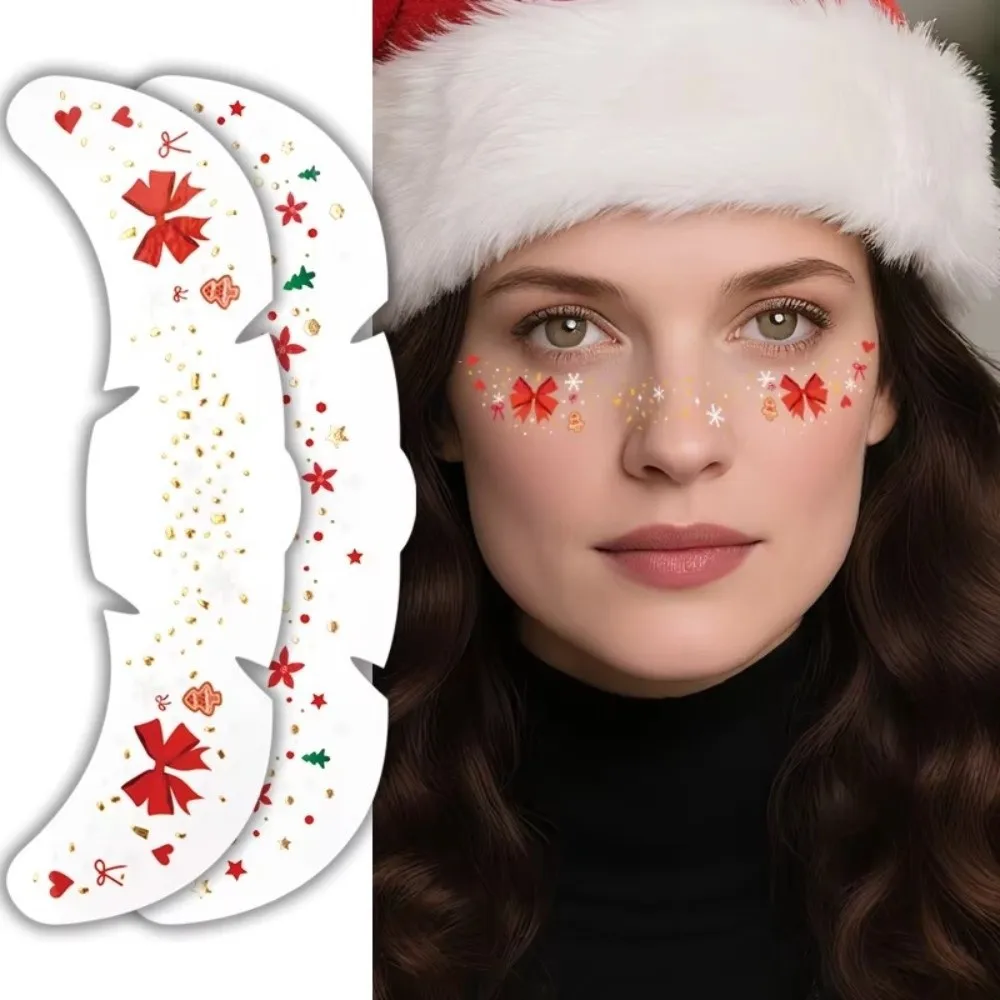

Colorful Christmas Face Tattoo Stickers DIY Freckles Temporary Tattoos Hot Stamping Waterproof Face Tattoo Sticker Costume Party