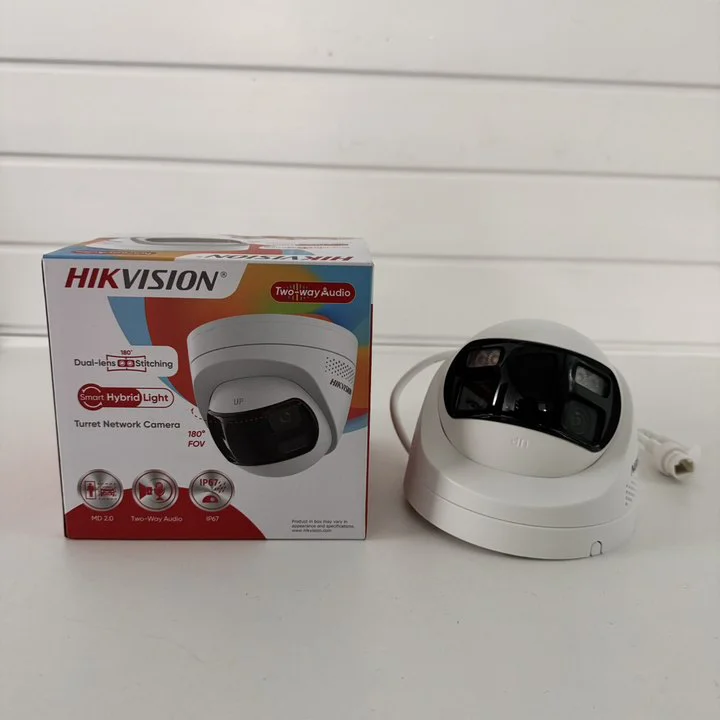 Original Hikvision DS-2CD1383G2P-LIUF/SL 8MP Dual Lens Stitched Wide Angle Smart Hybrid Light 180° Fixed Turret Network Camera