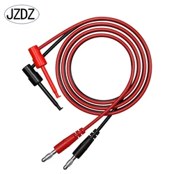 JZDZ-Cable de prueba de multímetro de 2 piezas, conector Banana de 4MM para probar Clips de gancho, Cable rojo y negro de 100CM, Cable de prueba eléctrica 70057b