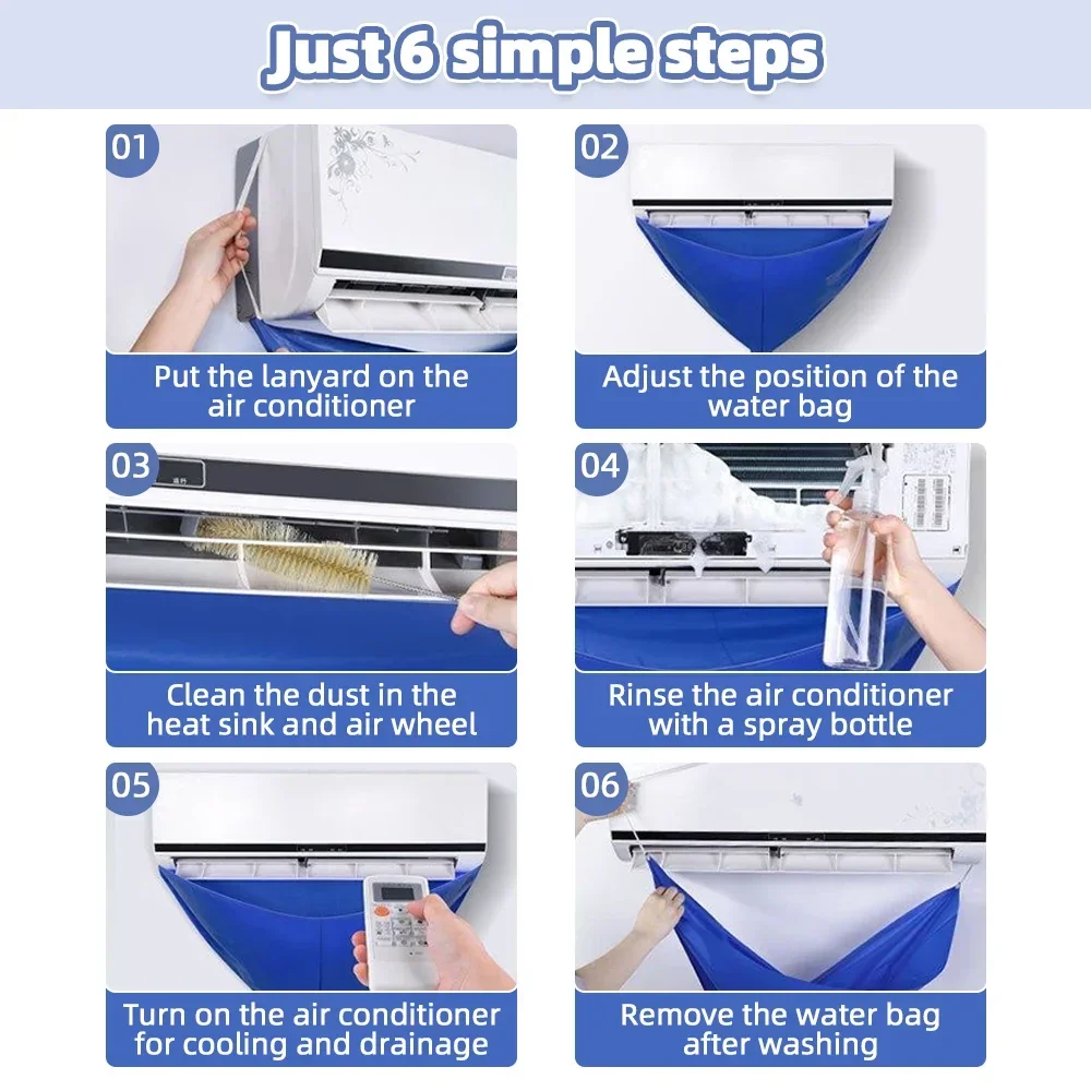 Air Conditioning Cleaning Kit Leak-proof Cover Full Set with Water Pipe Air Conditioner Cleannig Disassembly-free Clean Tools