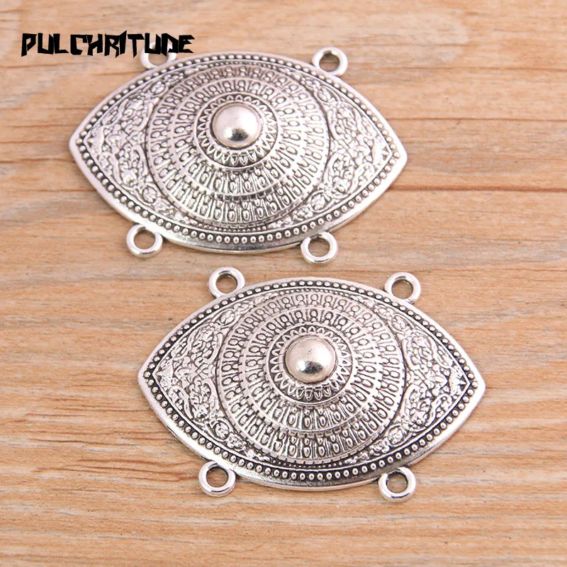 PULCHRITUDE 4pcs 32*44mm Two Color Zinc Alloy Retro Irregular Connectors Jewelry Making DIY Handmade Craft