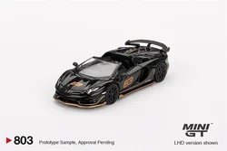 (Pre-order) MINI GT 1:64 Aventador SVJ 63 Roadster Nero Aldebaran Black LHD Diecast Model Car