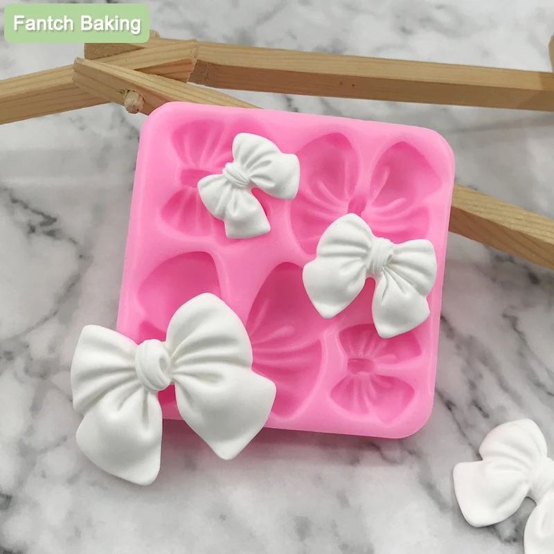 New Arrive 1PC Cute Knot Bow Molds Soft Silicone Fondant Resin Art Mould Cake Decoration Pastry Kitchen Baking Accessories Tools