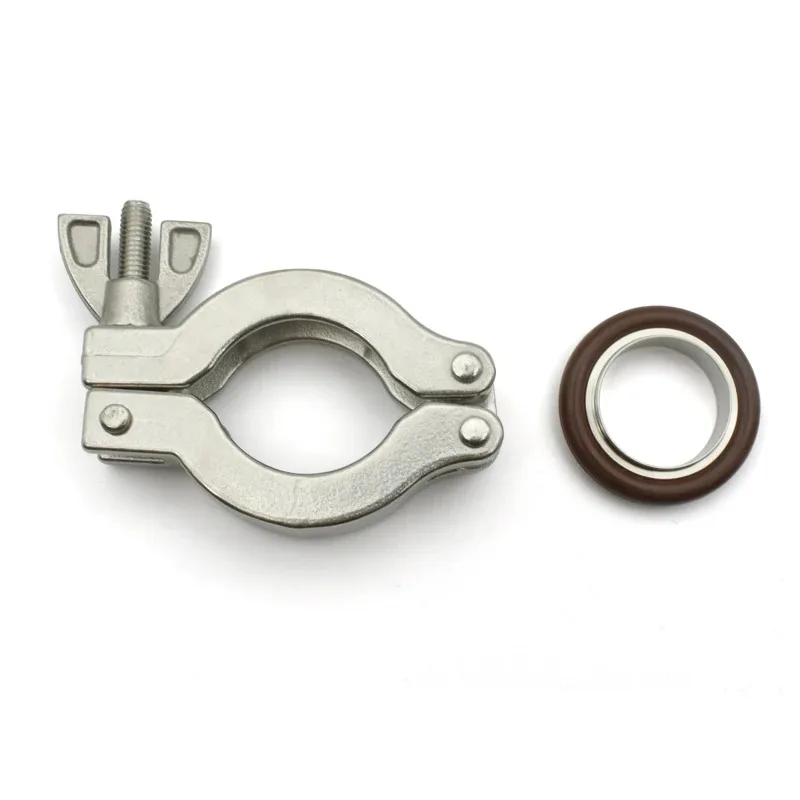 KF16 KF25 KF40 KF50 Vacuum Clamp 304 Stainless Steel Sanitarry Pipe Fitting Quick Installation Fixture Fluorine Sealing Ring
