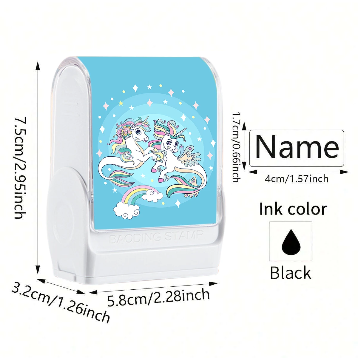 Custom Kids Clothes Stamps, Girls Unicorn Name Stamps, Personalized Waterproof Ink Stamps, School Supplies, Y1