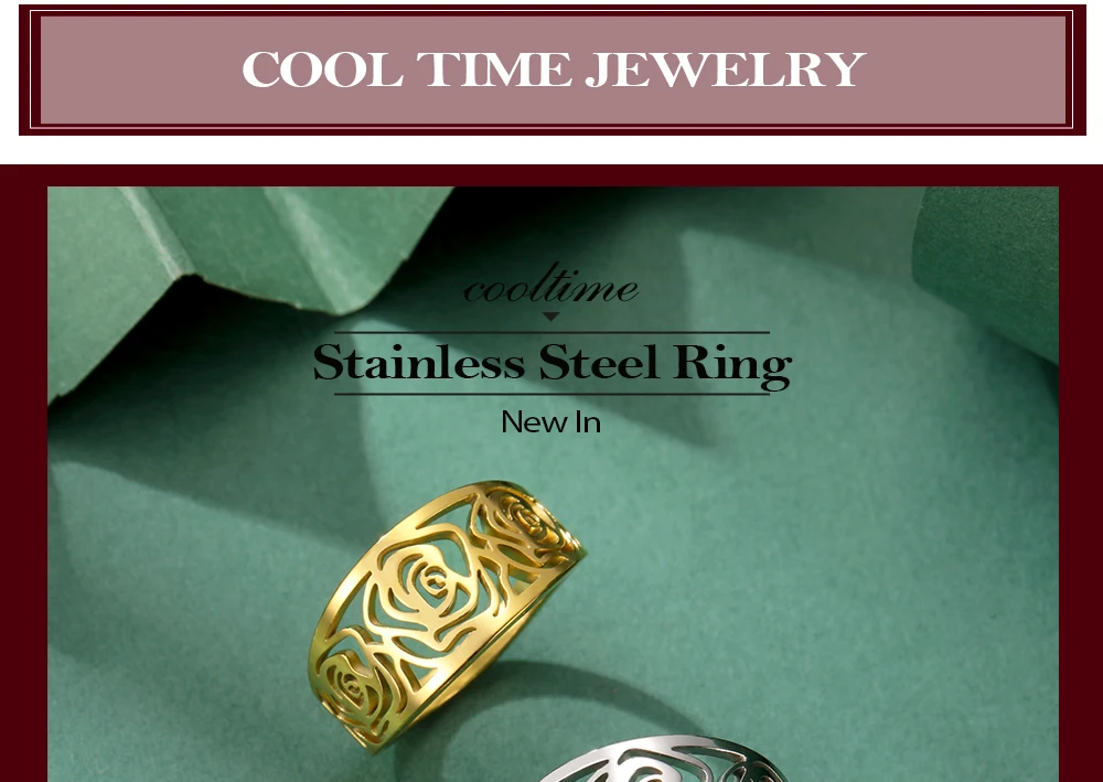 2026 Neuerscheinung Rose Damenringe Retro Edelstahl Goldfarben Täglicher Schmuck Sexy Accessoires für Frauen – Detail 1