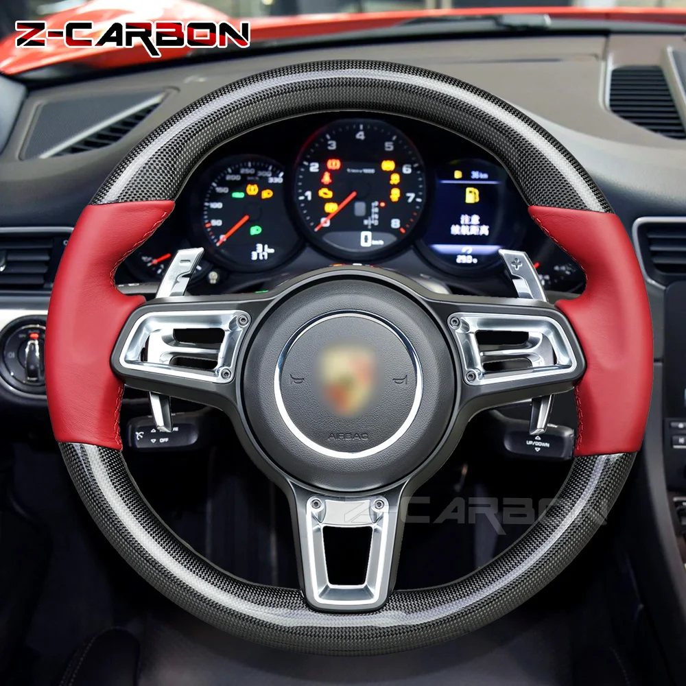 

Customized Carbon Fiber Steering Wheel kit Set For Porsche Panamera Macan Cayenne S Boxster Cayman 718 911 918 GTS