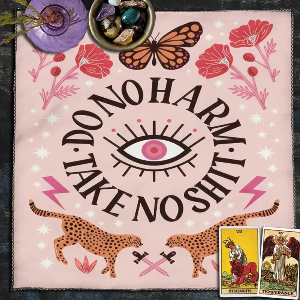 Occhio tarocchi tovaglia rosa farfalla leopardo tarocchi panno per diffusione panno di lettura Deck Spiritual Oracle Card Pad