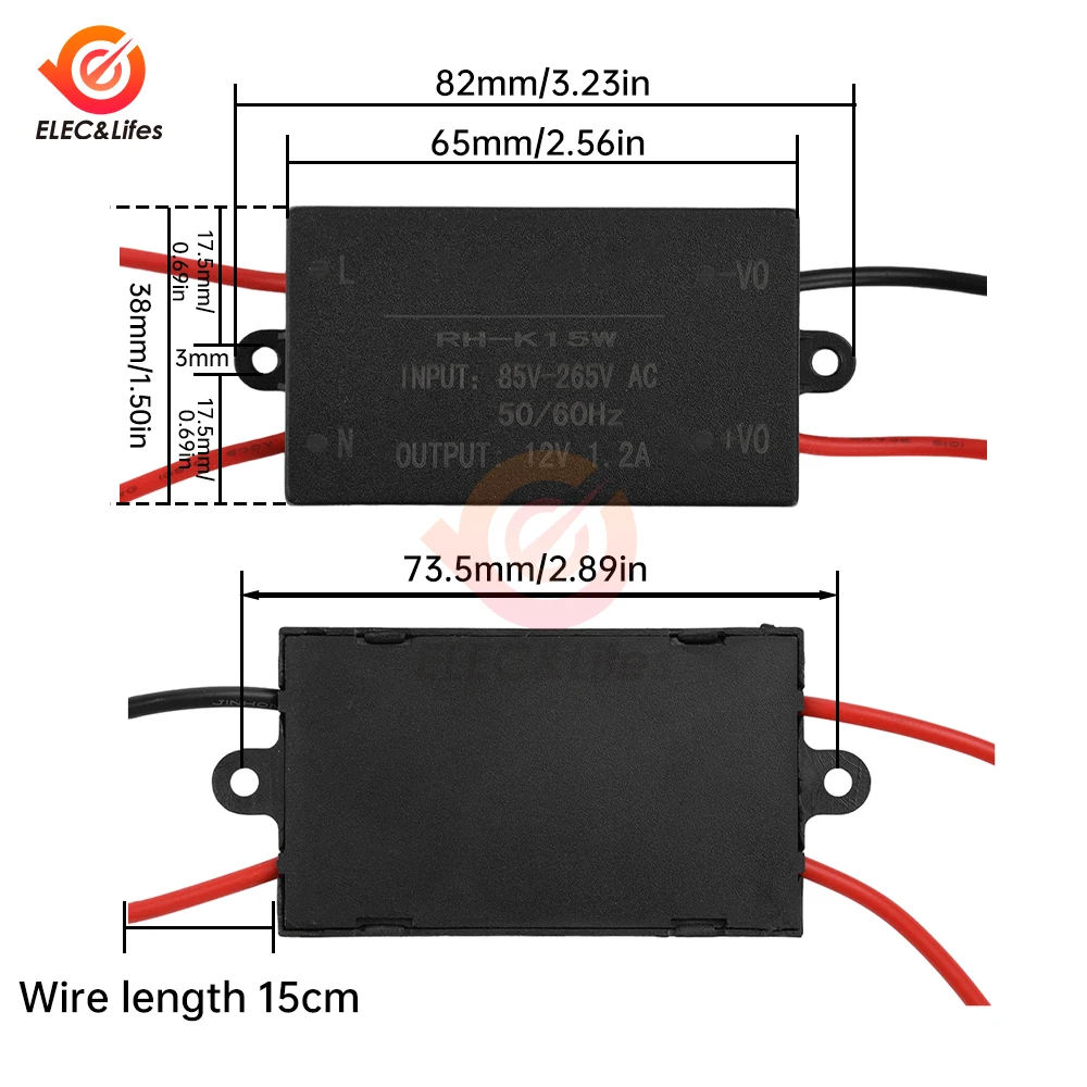 AC/DC-DC Power Supply Module 110V 220V 230V To DC 12V 1.2A 24V 0.6A Mini Buck Converter 15W Led Isolated Voltage Stabilized