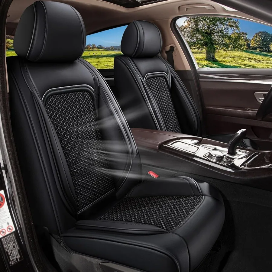 

Car Seat Covers Fit for Highlander 20082025 Breathable Cool Ice Silk Leather Automotive Seat Covers Airbags Compatible for 5 S