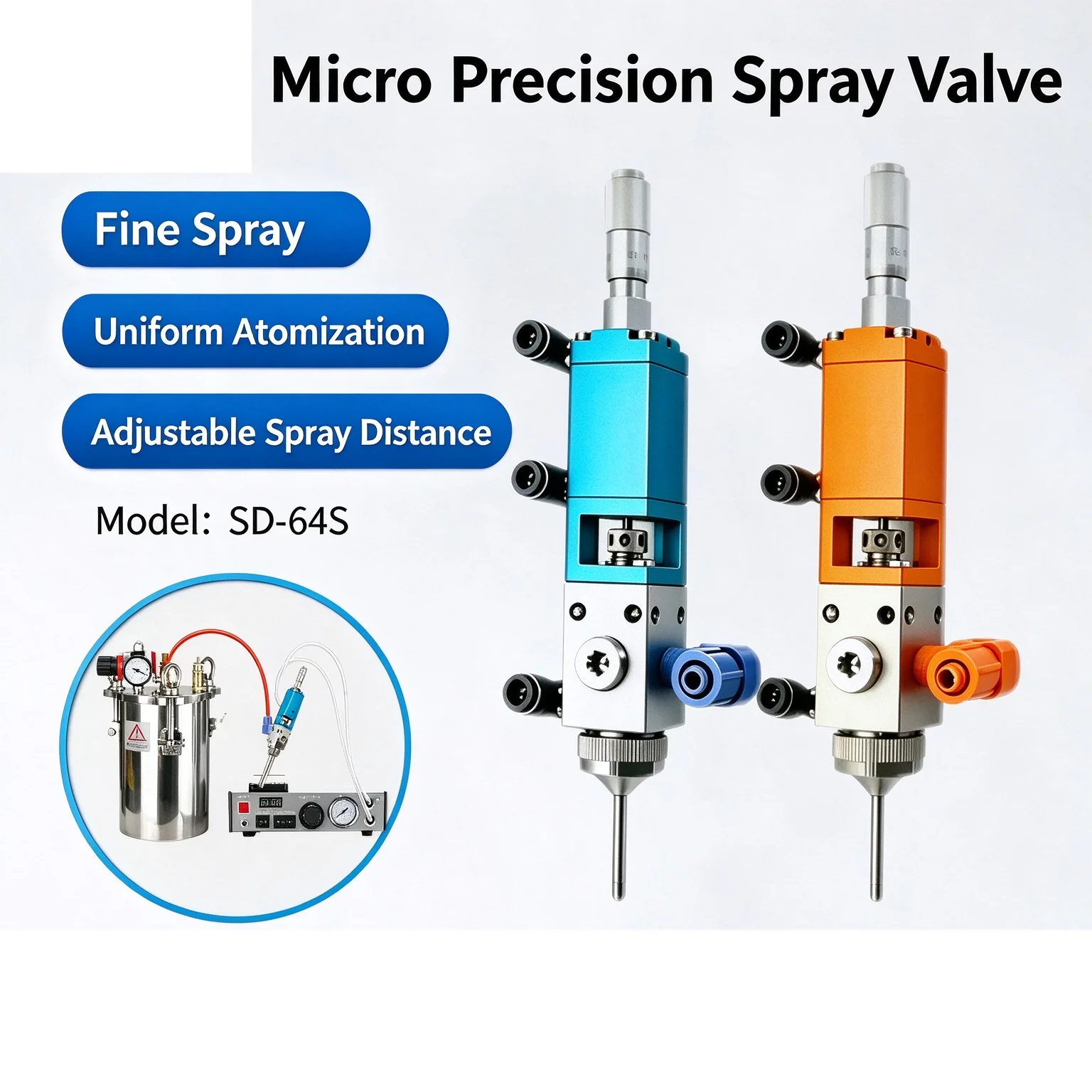 Fan Atomization Conformal Coating for PCB Pneumatic Adhesive Alcohol, Paint Spray Precision High-Frequency UV Glue Spray Valve