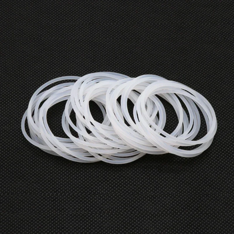 10pcs Thickness 2/3/4mm White Rubber Seal Ring OD 5-150mm Heat Resistant Food Grade Silicone O-Ring Gasket