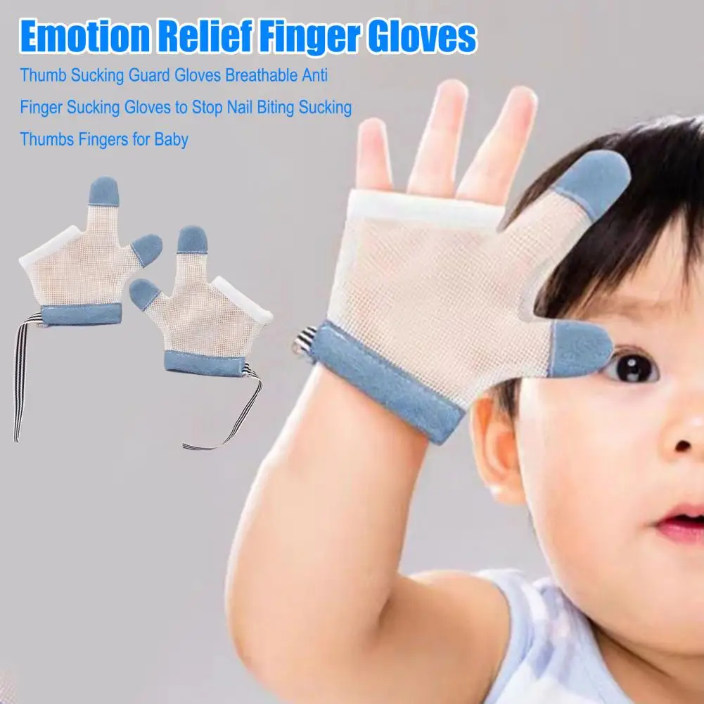 

Перчатки для защиты от сосания большого пальца, дышащие перчатки для сосания пальцев, чтобы остановить кусание ногтей, сосать большие пальцы, пальцы для ребенка