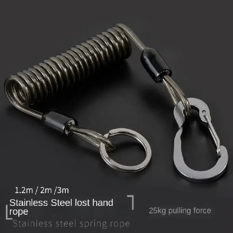 

Elastic Coil Fishing Missed Rope Lockable Stretch Climbing Buckle Rope Heavy Duty Safety Rope Fishing Coiled Lanyard Fishing