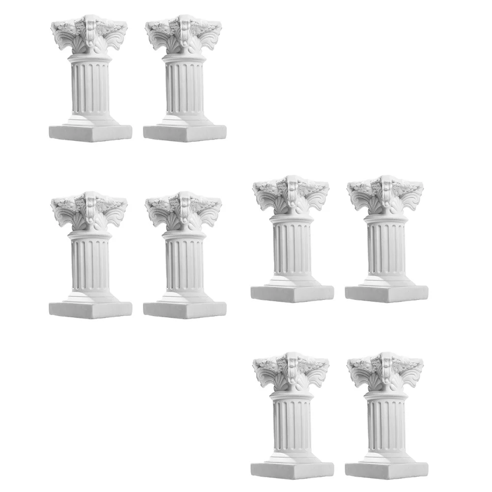 

8Pcs Roman Pillar Holder Resin Base Retro Style Stable Non Slip Indoor Outdoor Decor Flowerpot Stand Garden Landscaping