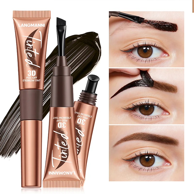 Lápiz de cejas desgarro, crema de Gel de tatuaje de cejas duradera semipermanente, resistente al agua, lápiz de cejas que se decolora, maquillaje coreano