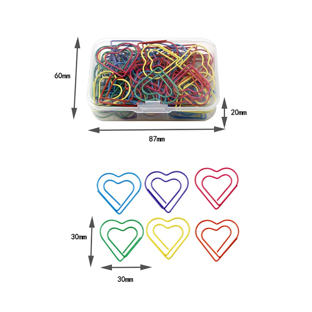 

48 pcs Heart Shape File Creative Memo Portable Paper Clips For School Office Home Bookmarks Letter Clips Decorative Office