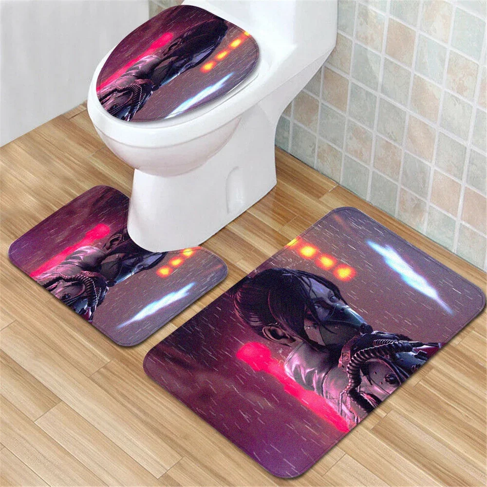 3Pcs Toilet Mat Set Apex Legends Entrance Door Mat Bath Mats Mat for Hallway Bathroom Products Carpet Floor Anti Slip Shower