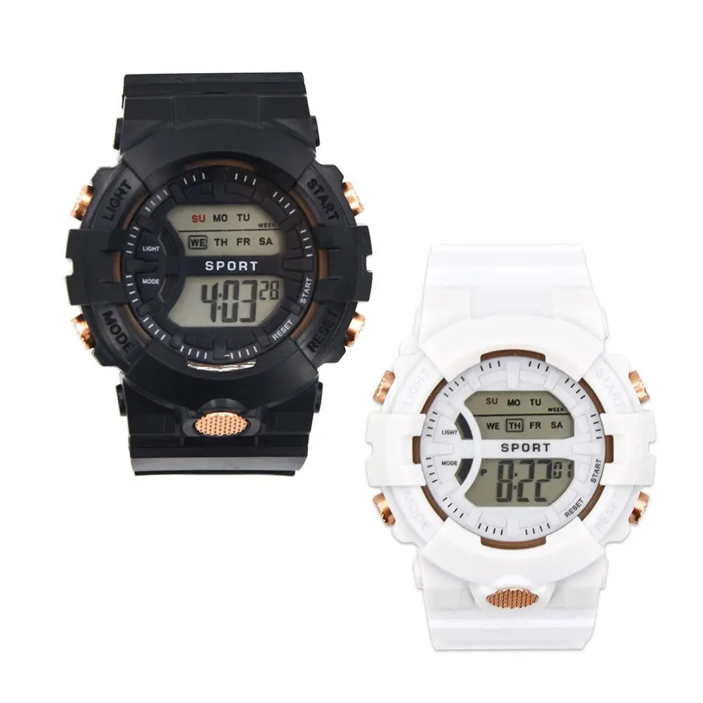 Унисекс, повседневные спортивные часы для студентов, регулируемые наручные часы, светодиодные цифровые часы, женские и мужские электронные часы, часы для пар