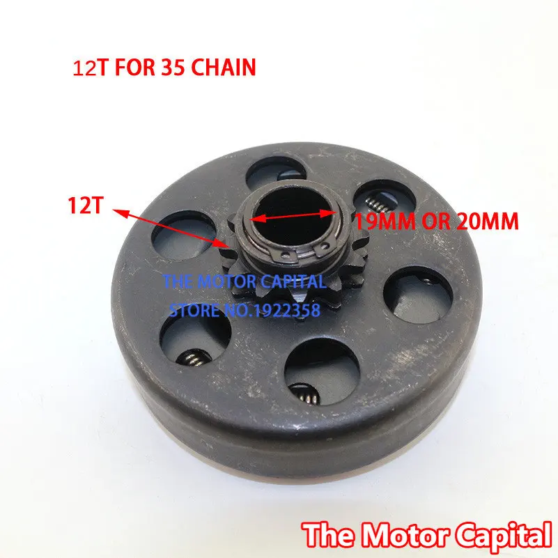 For GO Kart Minibike Fun Centrifugal Automatic Clutch 20mm 19mm 12 Tooth 35 Chain 168 engine free shipping