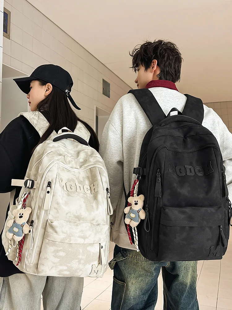 

Wide Strap Schoolbag Junior High School Girl High School Student Men's Backpack College Student Trip Outdoor Backpack