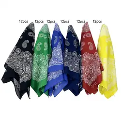 12Pcs/Bag Cotton Head Wrap Man Women Camping Hiking Cycling Headbands Hair Band Wrist Wraps Hair Scarves Quick Drying Bandana